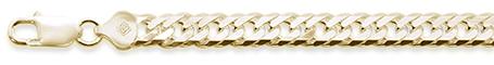 140 7.5MM DOUBLE Link Yellow Gold Plated .925 Sterling Silver Chain 24"