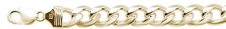 350-13MM Yellow Gold Plated Miami Cuban Bracelets .925 Solid Sterling Silver Sizes 9"