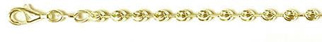 300-3MM Yellow Gold Plated Moon Cut Bracelets Made In Italy Available In 8"