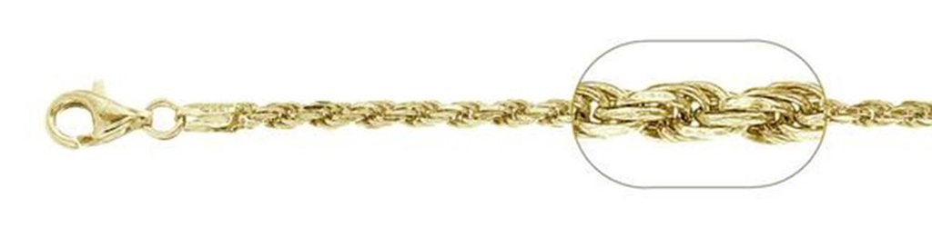 120-6MM Yellow Gold Plated Rope Bracelets .925 Solid Sterling Silver Size 9"