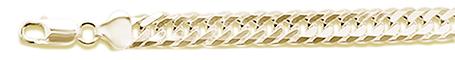 160 9.2MM DOUBLE Link Yellow Gold Plated .925 Sterling Silver Bracelets 9"