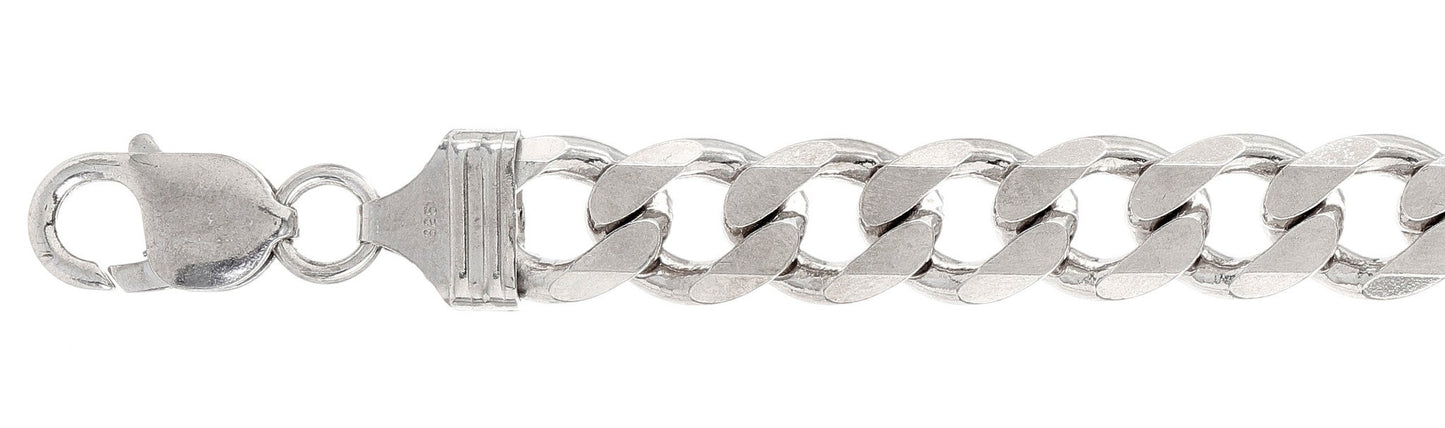 300-11MM Sterling Silver Curb Bracelets Made In Italy 9"