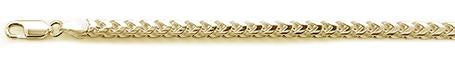 120-4MM Yellow Gold Plated Oval Franco .925 Sterling Silver Bracelets 8"