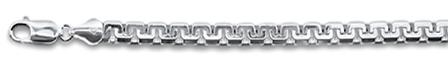 250 4MM Greek Box Chain .925  Solid Sterling Silver Size 24"