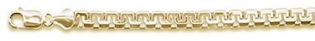 300 5MM Yellow Gold Plated Greek Box Bracelets .925 Solid Sterling Silver Size 8"