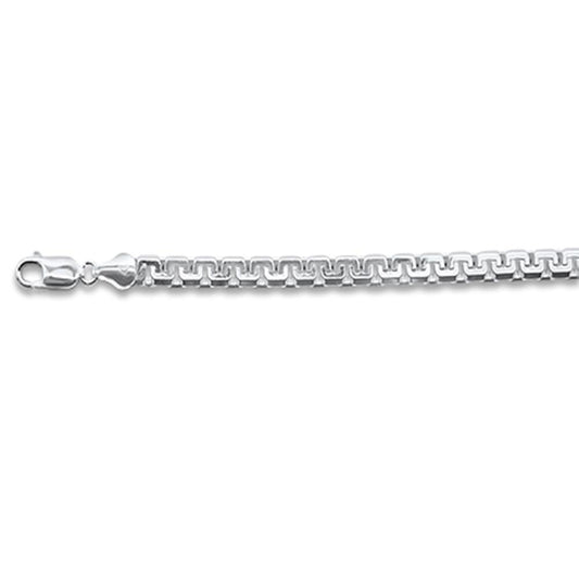 300-5MM Greek Box Bracelets .925 Solid Sterling Silver Size 9"