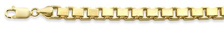 400 6MM .925 Solid Sterling Silver Box Bracelets Yellow Gold Plated 8"