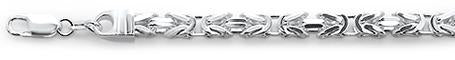140-6MM Square Byzantine .925 Sterling Silver Bracelets 9"
